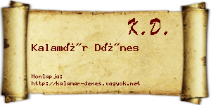 Kalamár Dénes névjegykártya